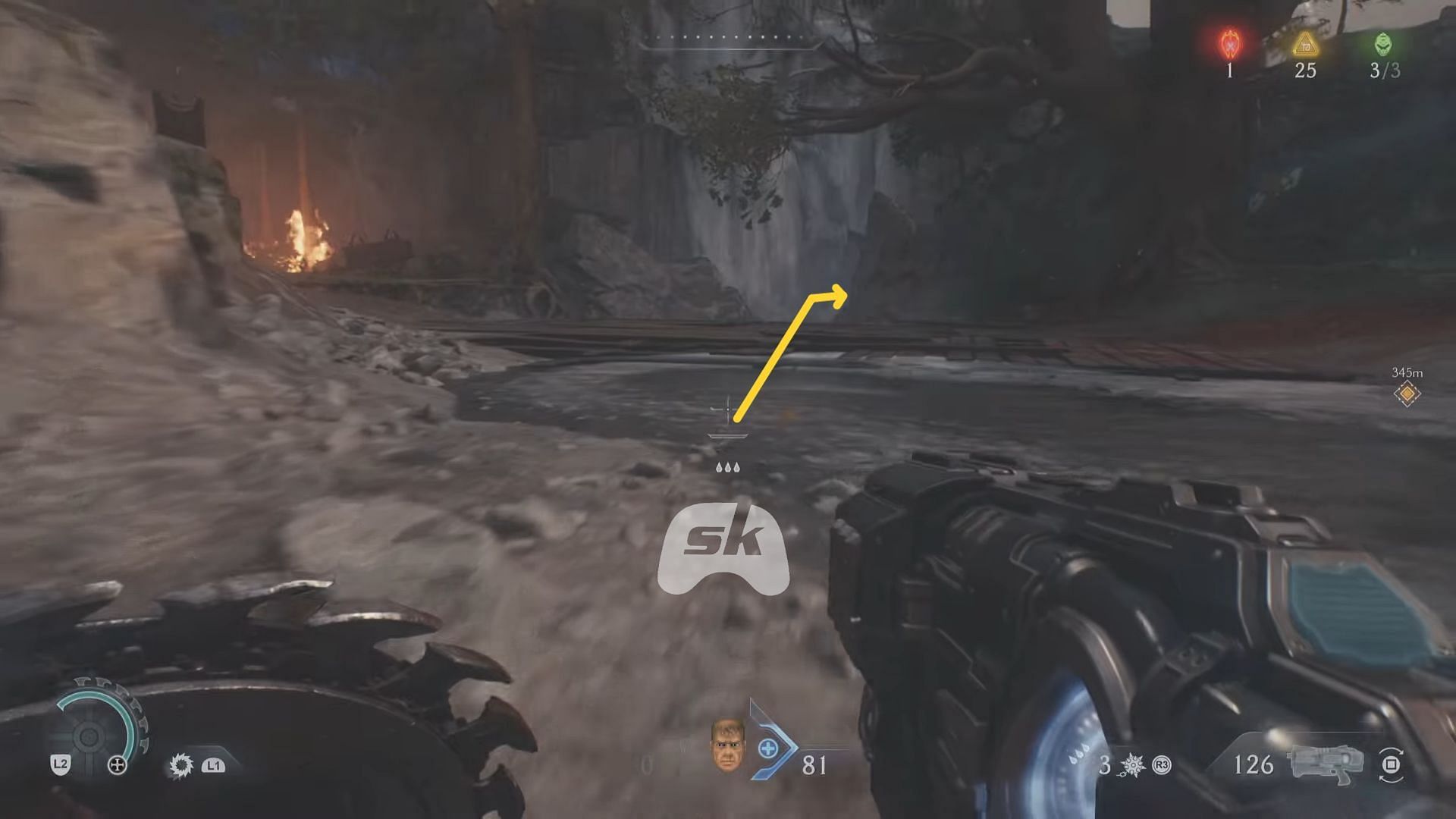 Locating the first Life Sigil (Image via Sportskeeda Gaming || Bethesda Softworks)